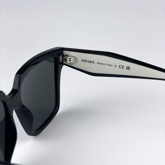 Prada PR24ZS 1AB5S0 Sunglasses Black Dark Grey Square Oversized Women main image 12
